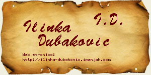 Ilinka Dubaković vizit kartica
